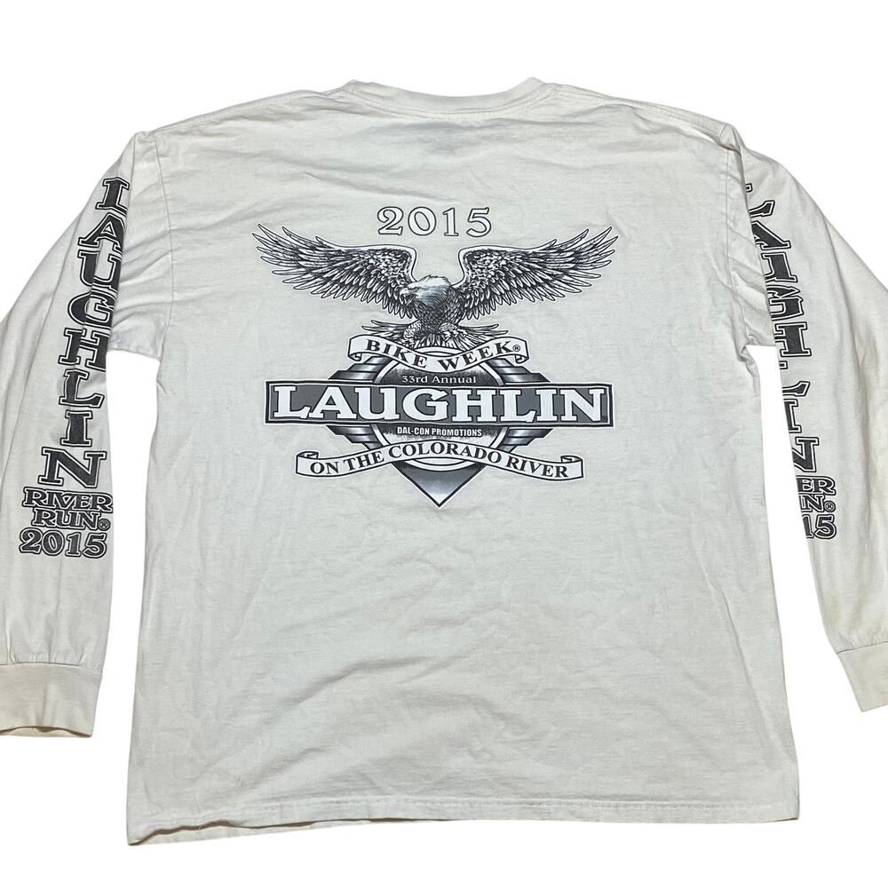 2015 Laughlin River Run Motorcycle Bike Week Long Sleeve T-Shirt Tee Mens XL